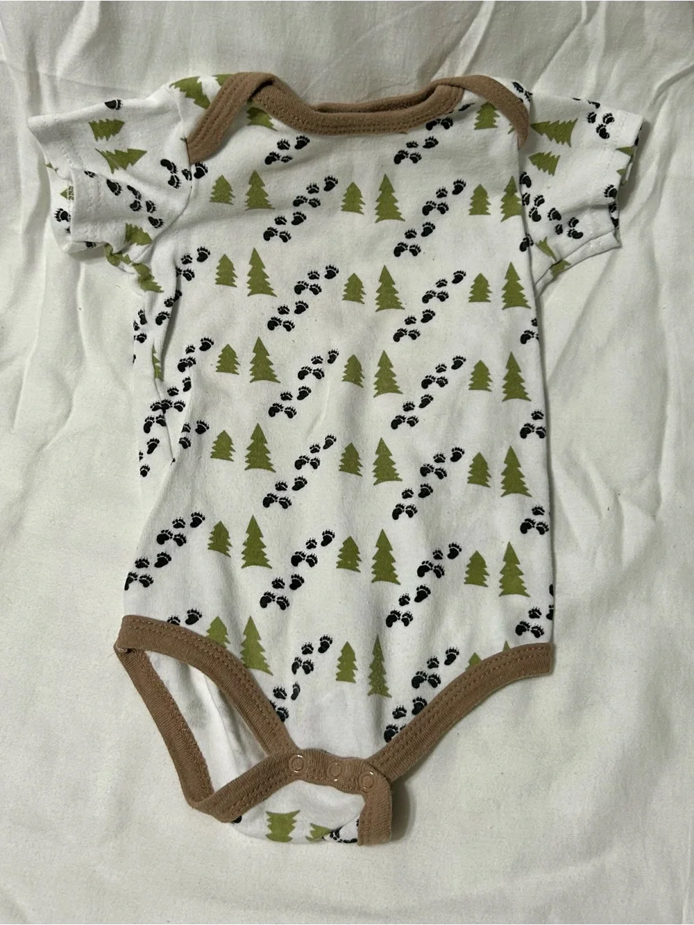 9-12 Month Baby Bodysuit Set - Green & Brown Camper Prints 4 Pieces